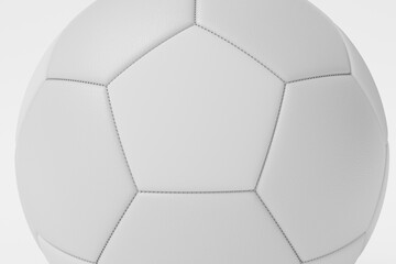 Wall Mural - A white leather football ball. 3D Rendering