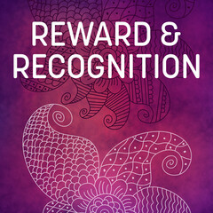 Wall Mural - Reward And Recognition Purple Pink Texture Feminine Doodle Element Text 