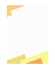 Wall Mural - Orange and yellow decorative layers blank worksheet template. Geometric shapes. Creative background for planner, notebook. Trendy sheet design. Empty printable poster page with customized copyspace