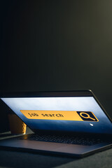 Wall Mural - laptop screen with line for job search.