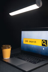 Wall Mural - internet online job search application concept, monitoring available vacancies.