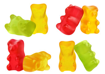 Wall Mural - Set of jelly gummy bears, cut out