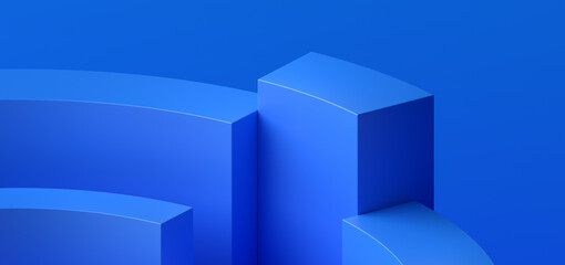Poster - Abstract background design, blue minimalist geometric composition