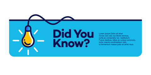 Poster - Did you know geometric message bubble with light vector image. template post icon for social media background, fun fact blank template fyi vector with lightbulb idea and cable symbol element