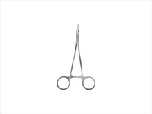Set Of Surgical Instruments. Scalpel, Liston's Amputation Knife, Straight Scissors, Clamp Mosquito With Clasp, Anatomical Tweezers, Folkmann's Serrated Hook, Meyer’s Forceps, Isolated Objects. Vector
