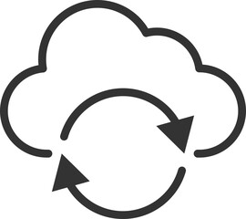 Poster - Technology icon vector cloud computing connection. Big data global server. Line design symbol.