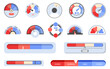 © top dog - Gauge indicator element collection. Set of measurement indicator elements in a flat design