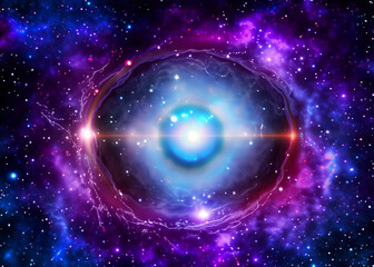 Wall Mural - nebula space picture, galaxy illustration, astronomy concept created with generative ai technology