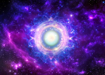 Wall Mural - nebula space picture, galaxy illustration, astronomy concept created with generative ai technology