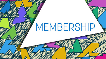 Wall Mural - Membership Triangles Sketch Texture Colorful Horizontal Text 