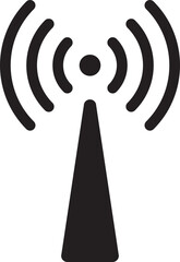 Poster - Radio tower antenna vector icon. Wireless station signal symbol.