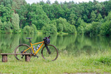 Fototapeta Na ścianę - Gravel bicycle in the city park on the spring season