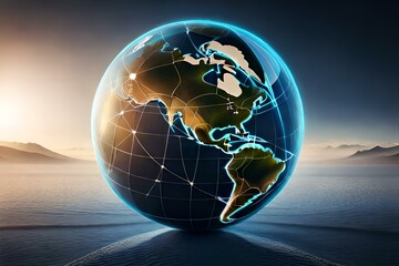 earth globe on black