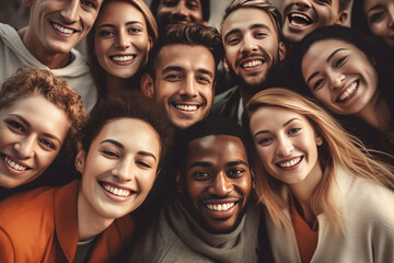 A diverse group of businesspeople poses for a professional team photo, exuding confidence and professionalism, while looking smart and impeccable. Generative AI.