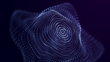 Poster - Abstract virtual space. Artificial Intelligence. Accumulation of data. 3D illustration.
