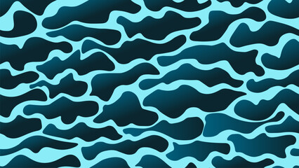 Poster - Dark blue green rounded stripe seamless pattern background