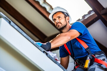 Artisan travaillant dans une maison