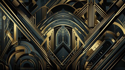 Abstract background with detailed 1950s art deco style, vintage design