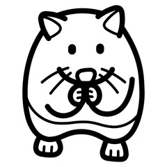 Wall Mural - hamster line icon style