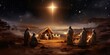 guiding the Three Kings to the manger where Jesus lay. Created with generative AI technology.