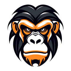 Wall Mural - Monkey face, logo icon, vector  illustration.