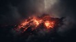 © ColdFire - Volcano eruption with fiery lava and smoke. Generative AI