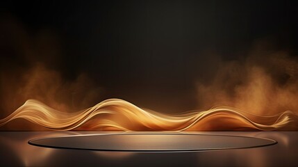 Wall Mural - gold smoke abstract modern background presentation for product placement
