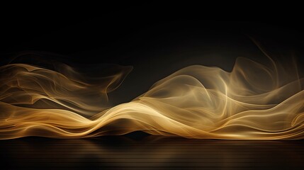 Wall Mural - gold smoke waves abstract modern background presentation for product placement