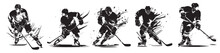 Hockey Player Vector Illustration Silhouette Laser Cutting Black And White Shape