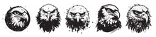 Eagle Heads Vector Silhouette Illustration Shape