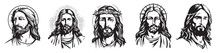 Jesus Christ Savior Messiah Son Of God. Vector Illustration Silhouette Laser Cutting