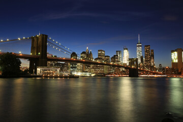 Wall Mural - Dumbo waterfront view at new york between Manhattan bridge and Brooklyn bridge