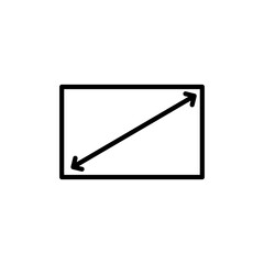 Poster - tv screen inches measuring, icon, monitor inches icon flat illustration on white background..eps