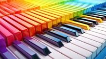 Colorful Piano  Keys Background.piano Keyboard Background.