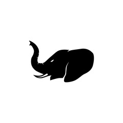 Poster - black silhouette of elephant vector logo