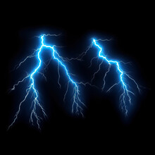 Lightning Rays Electrical Energy Charge Thunder In Black Background Ai Generative