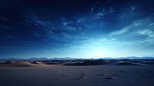 Desert At Night With Beautiful Sky
