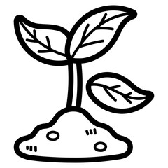 Sticker - sprout line icon style