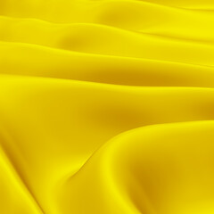 Poster - Golden silk cloth fabric background with smooth waves and curves in 3d rendering