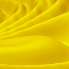 Poster - Golden silk cloth fabric background with smooth waves and curves in 3d rendering