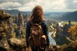 Voyage of Discovery: Following the Footsteps of a Backpacker amidst Iconic Landmarks and Nature's Exquisite Landscapes Generative AI
