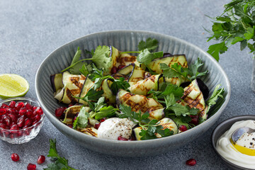 Canvas Print - grilled eggplant with pomegranate