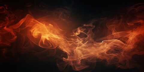 Aufkleber - Puffs of smoke, smoke from the fire on a black background.
