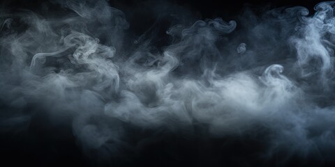 Aufkleber - Puffs of smoke, smoke from the fire on a black background.
