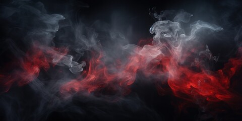 Aufkleber - Puffs of smoke, smoke from the fire on a black background.