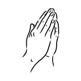 Fototapeta Pokój dzieciecy - hands folded in a prayer to god hands in prayer, vector