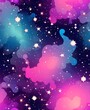 Kolorowy wszechświat. Kolorowa galaktyka z gwiazdami. Gwiazdy. Chmury. Generative AI