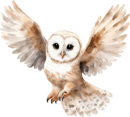 Fototapete - Owl in flight illustration created with Generative AI technology