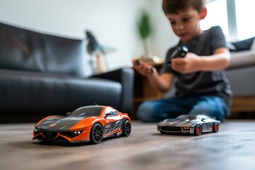 child play a toy car