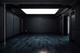 Fototapeta Do przedpokoju - Spaceship corridor. Futuristic tunnel with light, interior view. Future background, business, sci-fi or science concept. 3d rendering